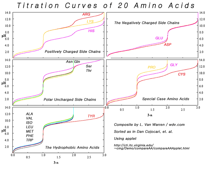Aminosav titrálási görbék